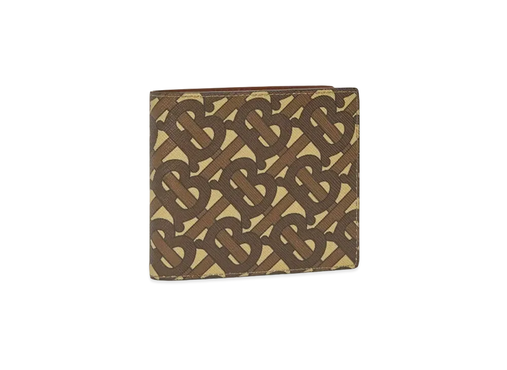 Burberry Monogram Print E-canvas International Bifold Wallet "Bridle Brown"