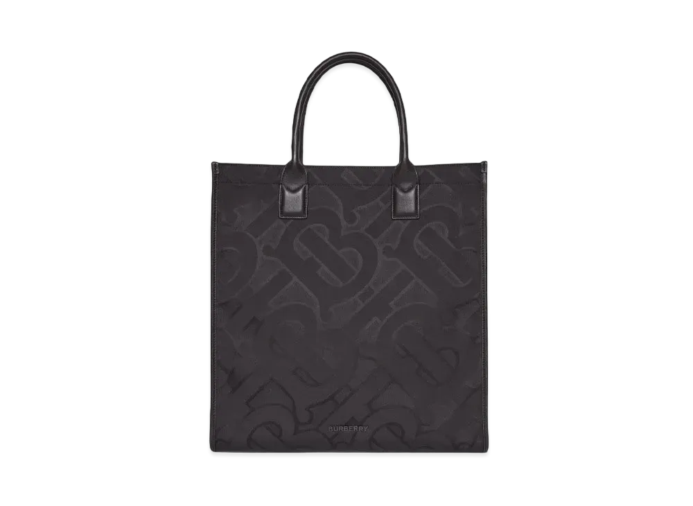 Burberry Monogram Recycled Polyester Jacquard Tote "Black"