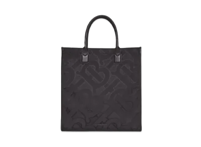 Burberry Monogram Recycled Polyester Jacquard Tote "Black"