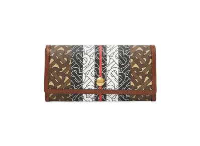 Burberry Monogram Stripe E-canvas Continental Wallet "Bridle Brown"