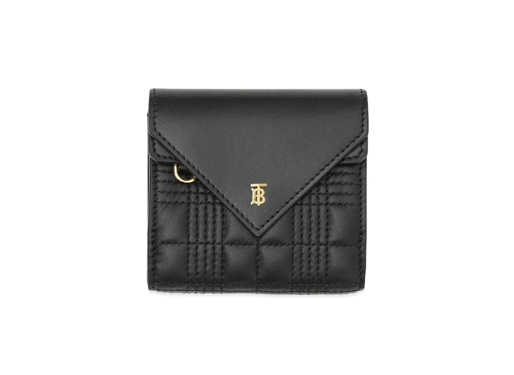 Burberry Quilted Lambskin Folding Wallet "Black"