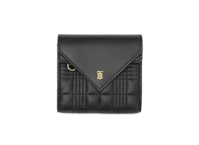Burberry Quilted Lambskin Folding Wallet "Black"