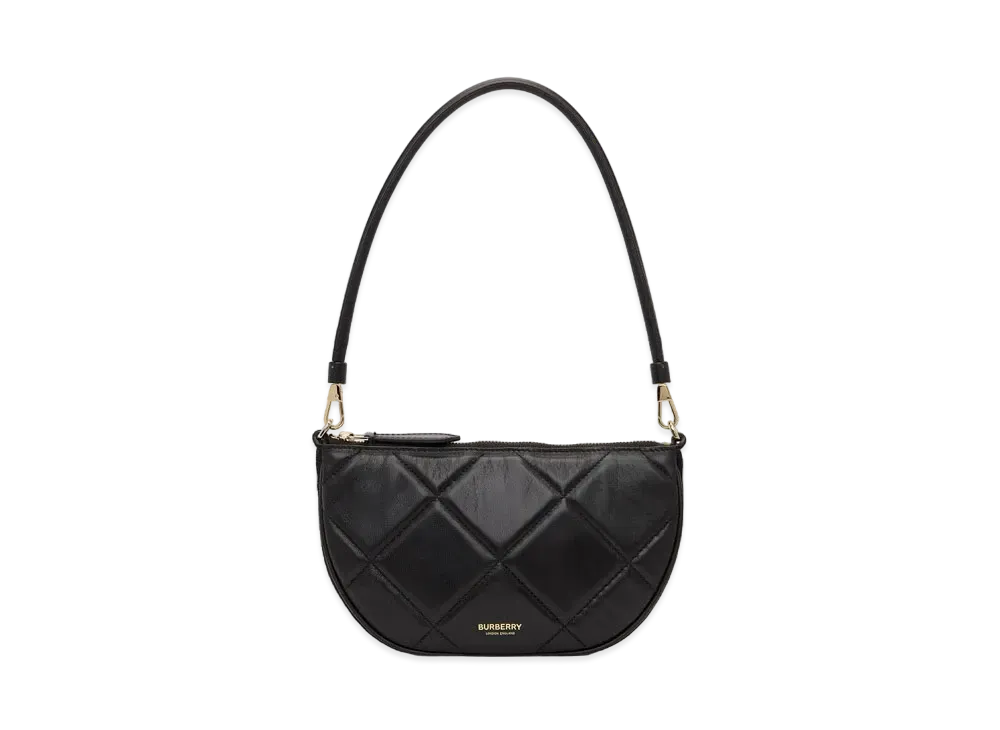 Burberry Quilted Lambskin Olympia Pouch "Black"