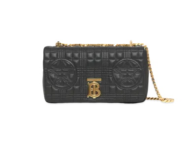 Burberry Small Badge Applique Quilted Lambskin Lola Bag "Black"