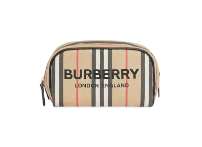 Burberry Small Icon Stripe ECONYL Travel Pouch "Archive Beige"