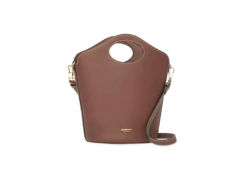 Burberry Small Leather Pocket Bucket Bag "Tan"