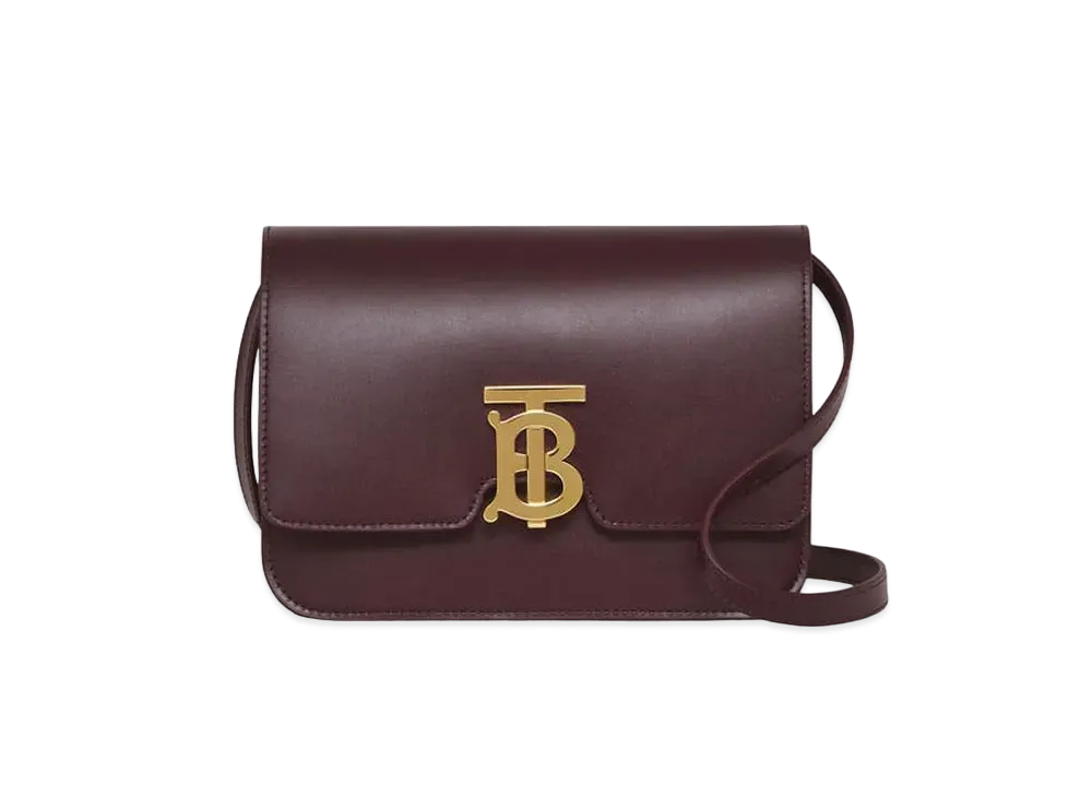 Burberry Small Leather TB Bag "Deep Maroon"
