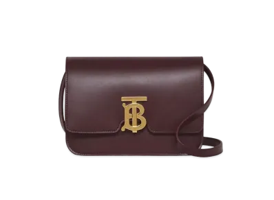 Burberry Small Leather TB Bag "Deep Maroon"