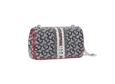 Burberry Small Monogram Stripe Quilted Lambskin Lola Bag "Grey/Red/Black"