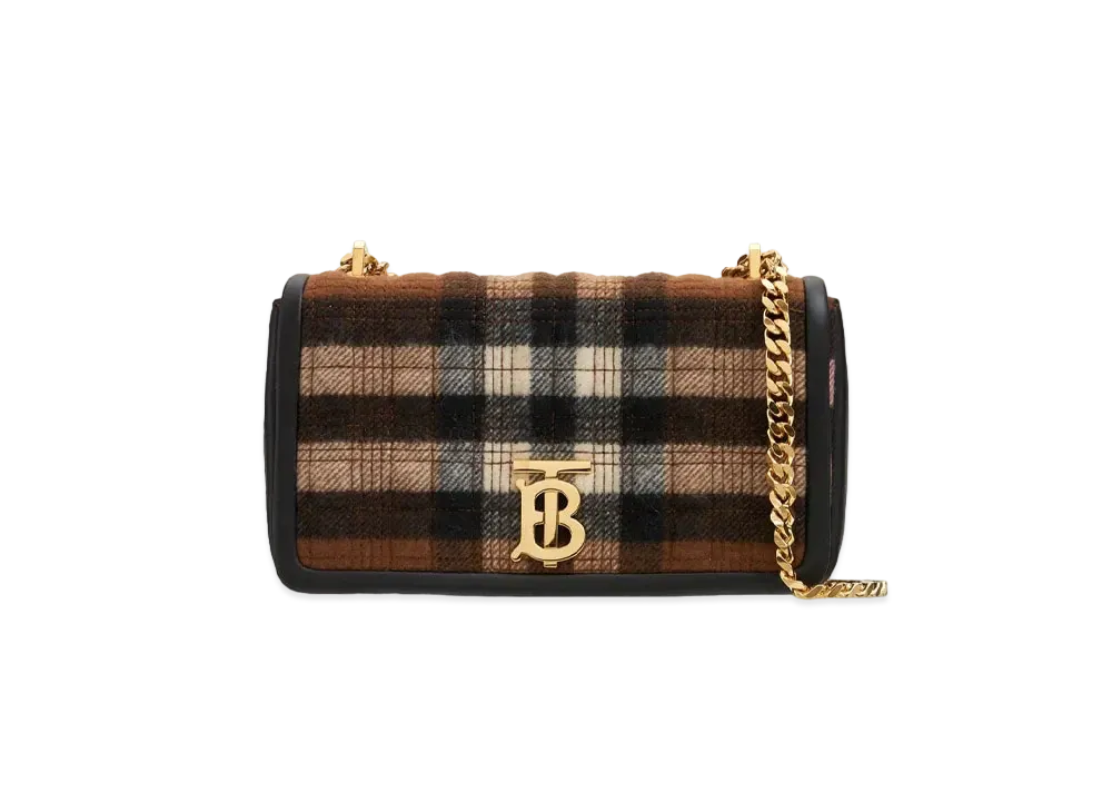 Burberry Small Quilted Check Cashmere Lola Bag "Black"