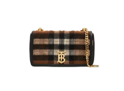 Burberry Small Quilted Check Cashmere Lola Bag "Black"