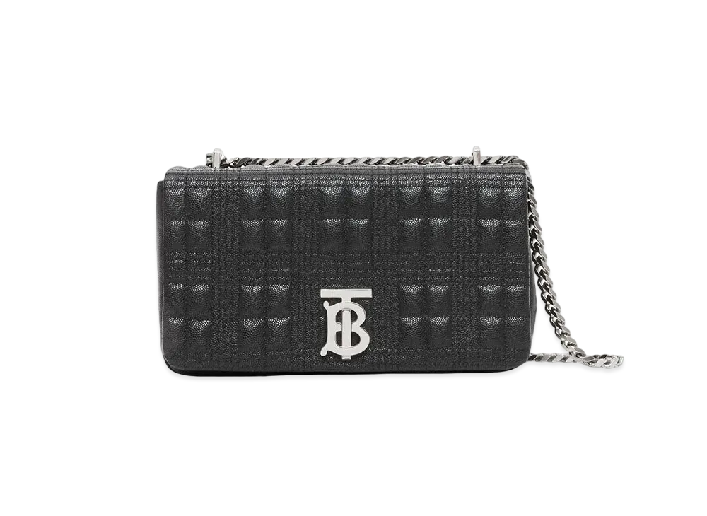 Burberry Small Quilted Grainy Leather Lola Bag "Black/Palladium"