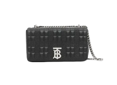 Burberry Small Quilted Grainy Leather Lola Bag "Black/Palladium"