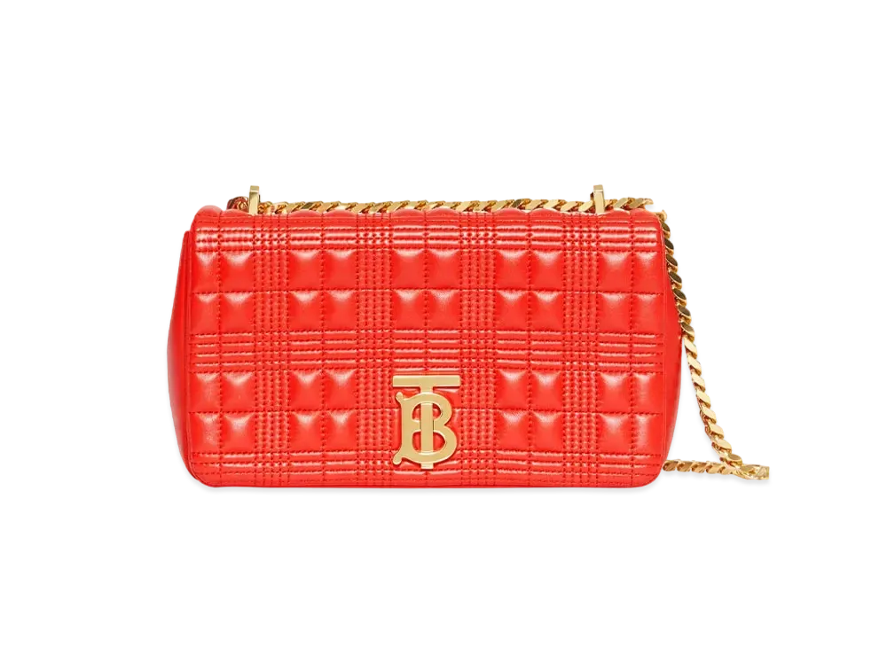 Burberry Small Quilted Lambskin Lola Bag "Bright Red"