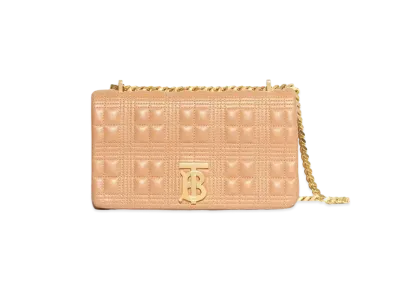 Burberry Small Quilted Lambskin Lola Bag "Camel/Light Gold"