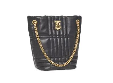 Burberry Small Quilted Lambskin Lola Bucket Bag "Black"
