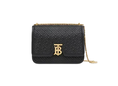 Burberry Small Quilted Monogram Lambskin TB Bag "Black"