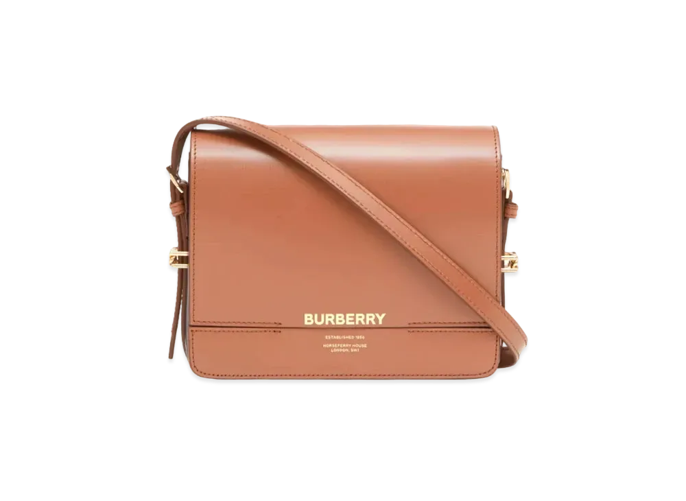 Burberry Small Two Tone Leather Grace Bag "Malt Brown/Black"