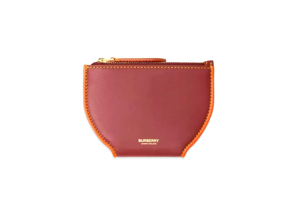 Burberry Topstitched Leather Olympia Card Case "Garnet"