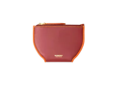 Burberry Topstitched Leather Olympia Card Case "Garnet"