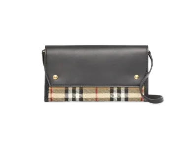 Burberry Vintage Check and Leather Phone Case with Strap "Archive Beige"
