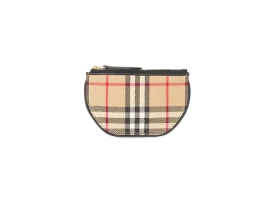 Burberry Vintage Check Cotton Olympia Coin Case "Archive Beige"