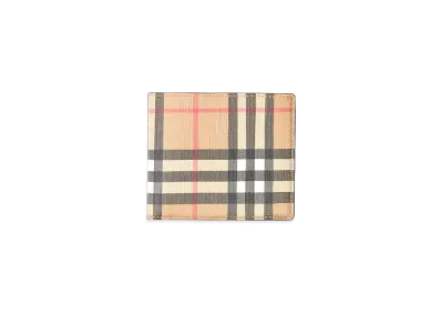 Burberry Vintage Check E-canvas International Bifold Wallet "Archive Beige"