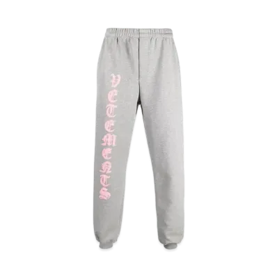 VETEMENTS Anarchy Logo Jogger Pants "Grey Pink"