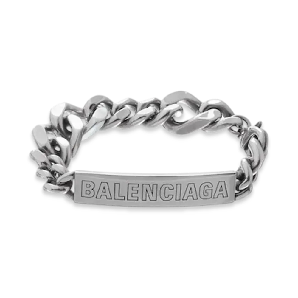 BALENCIAGA Plate Twist Bracelet "Silver"