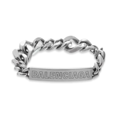 BALENCIAGA Plate Twist Bracelet "Silver"