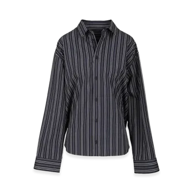 BALENCIAGA Women's Semi-Fitted Shirt In Cotton Poplin "Blue"