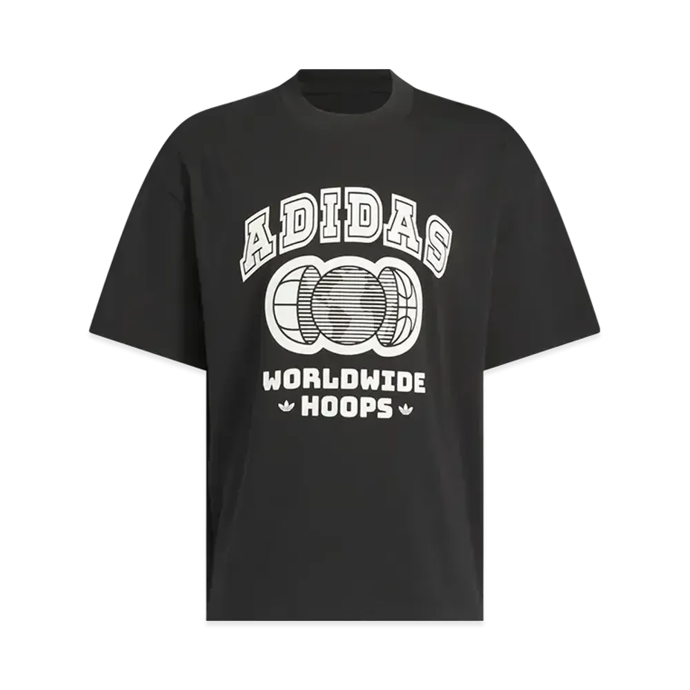 adidas Worldwide Hoops College Short Sleeve T-shirt "Black/Off White"