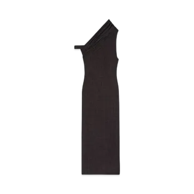 Courreges Houndstooth Midi Twist Dress "Dark Green"