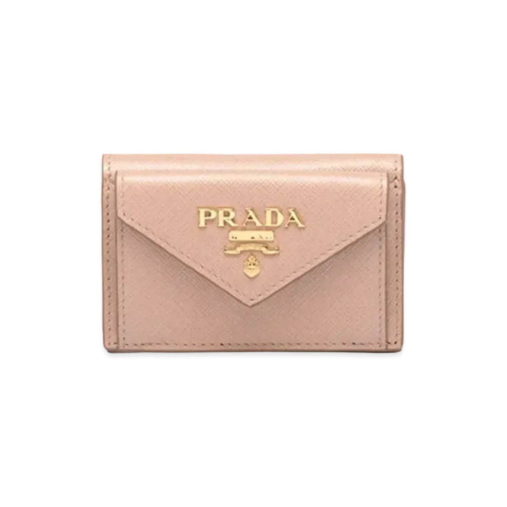 PRADA Small Saffiano Leather Wallet "Powder Pink"