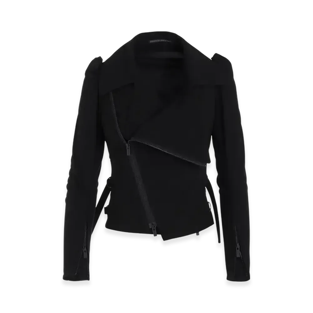 Yohji Yamamoto Seeting Cloth Big Lapel Biker Jacket "Black"