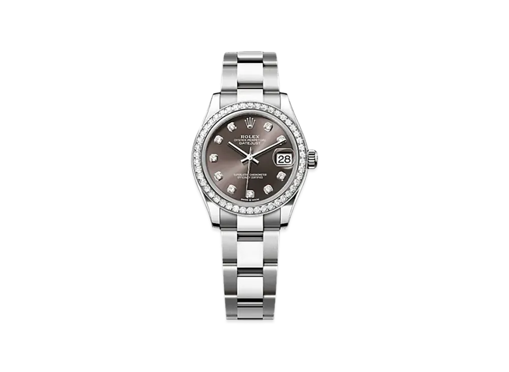 ROLEX Datejust 31 Oystersteel & White Gold Diamonds "Brown"
