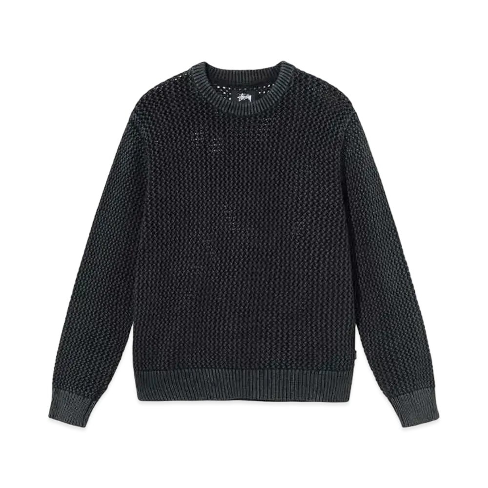 Stussy Pigment Dyed Loose Gauge Sweater "Black"