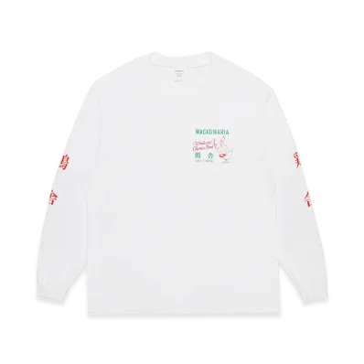 WACKO MARIA x 鶏舎 Washed Heavy Weight Long Sleeve T-Shirt "White"