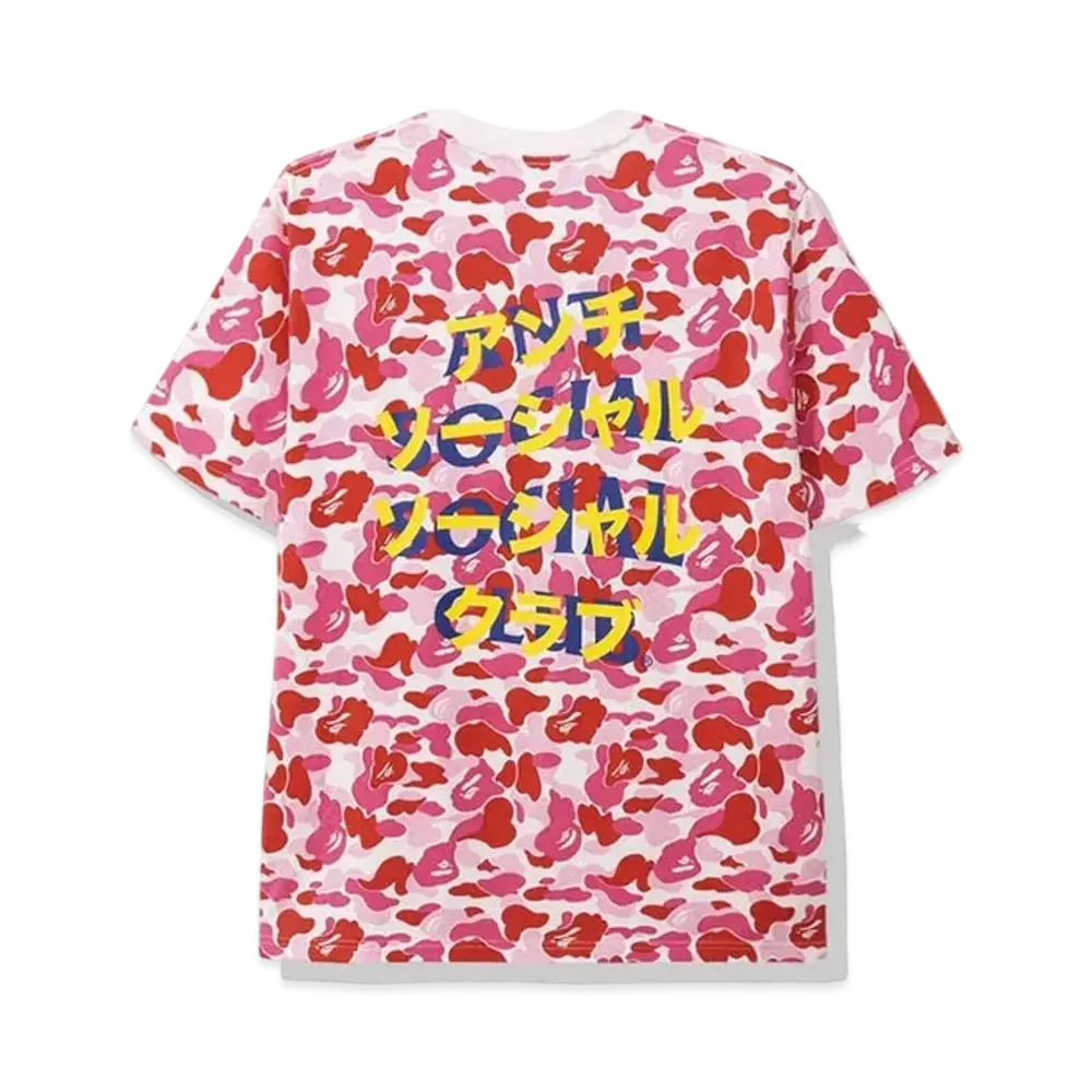 A BATHING APE Anti Social Social Club ABC Camo Tee "Pink"