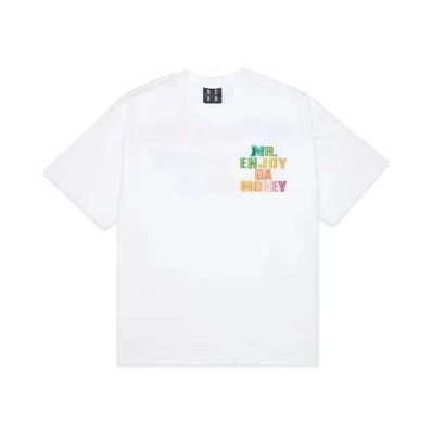 MR. ENJOY DA MONEY Rainbow Embroidery Short Sleeves "White"