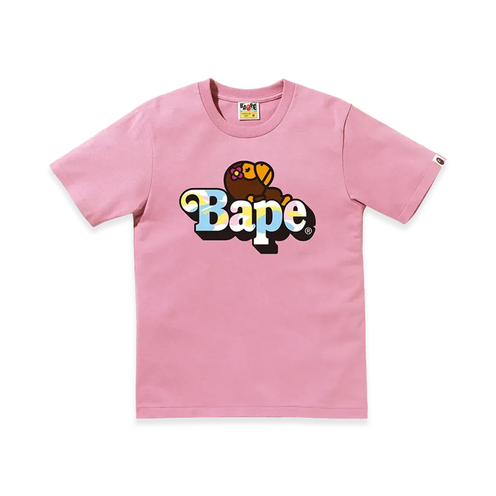 A BATHING APE Women's Baby Lisa On Bape Tee "Pink"