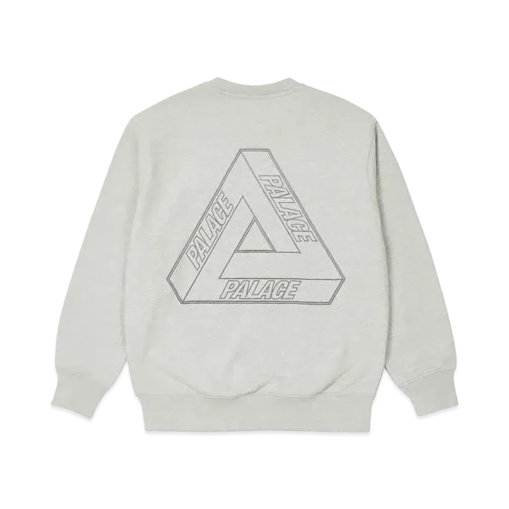 PALACE TRI-STITCH CREW "Light Grey Marl"