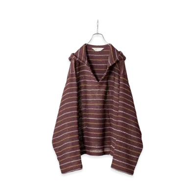 ANCELLM Cut Border Hoodie "Burgundy"