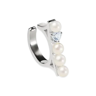 GOD ONLY KNOWS Pearl Ear Cuff "Silver"