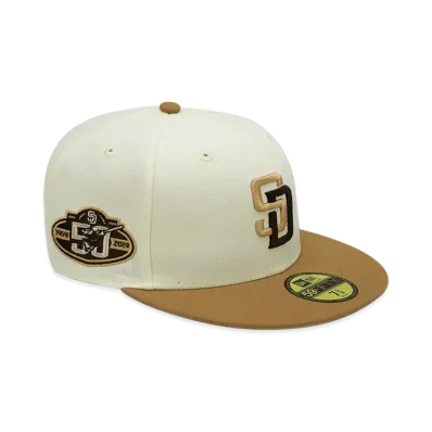 NEW ERA x THE CAP 59Fifty Soft Tropics San Diego Padres "Chrome White/Wheat"