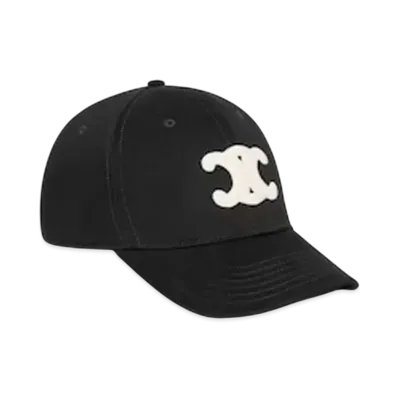 CELINE Triomphe Baseball Cap in Cotton "Black"