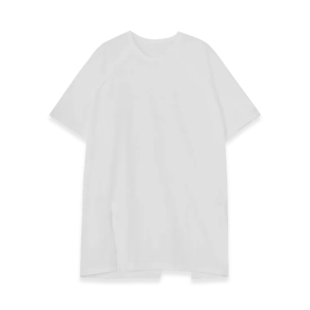 Ground Y Cotton Jersey Front Raglan Slit T-Shirt Short Sleeves "White"