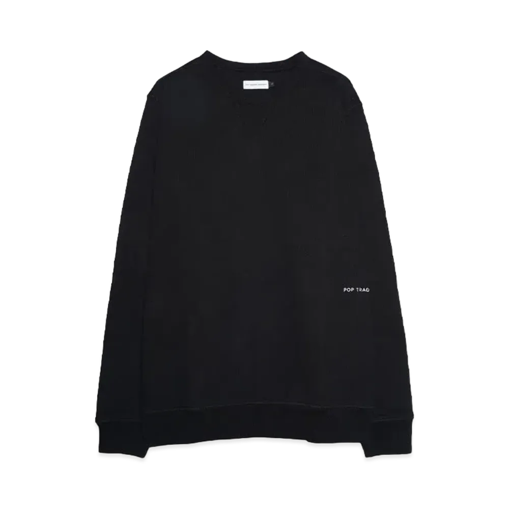 POP TRADING COMPANY logo crewneck sweat "BLACK/WHITE"