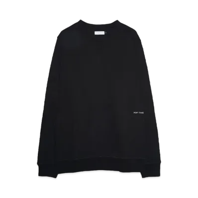POP TRADING COMPANY logo crewneck sweat "BLACK/WHITE"