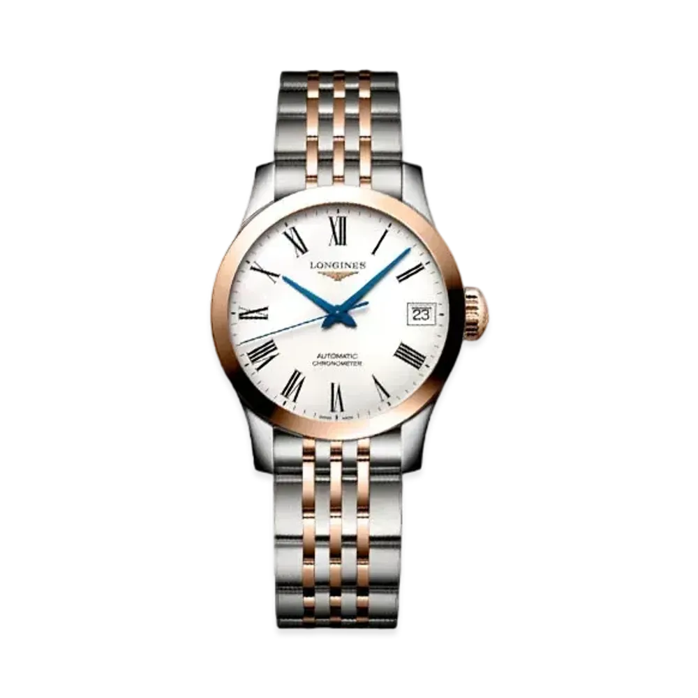 Longines Record Collection 26.00 mm "Matte White/Stainless Steel/Rose Gold" L2.320.5.11.7